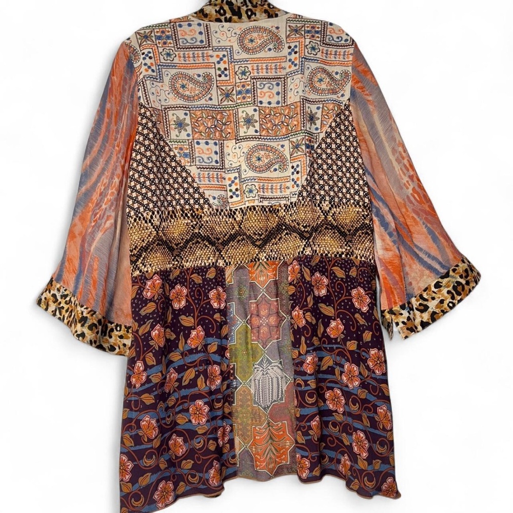 John Mark Patchwork Kimono Jacket Boho Festival S… - image 2
